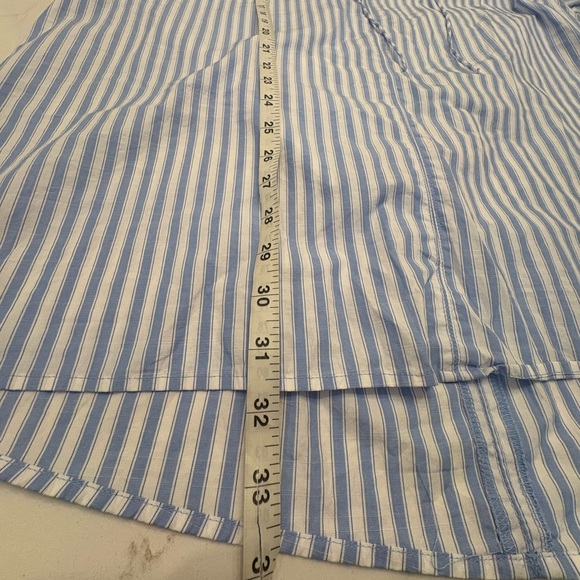 H&M Oversized Tie Detail Dress light blue / striped Medium - Picture 2 of 9